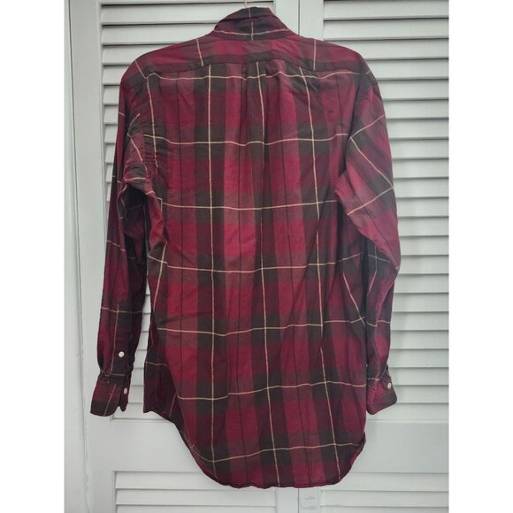 Ralph Lauren Sz S Men's Plaid Lightweight Flannel Shirt Like New Red Black Check - Picture 2 of 8